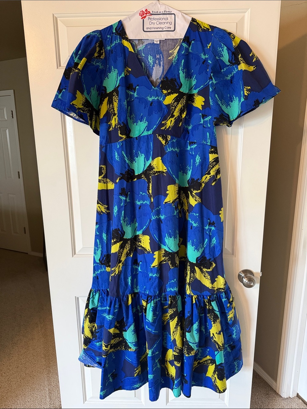 Christopher John Rogers for Target Blue and Teal Abstract Maxi Dress